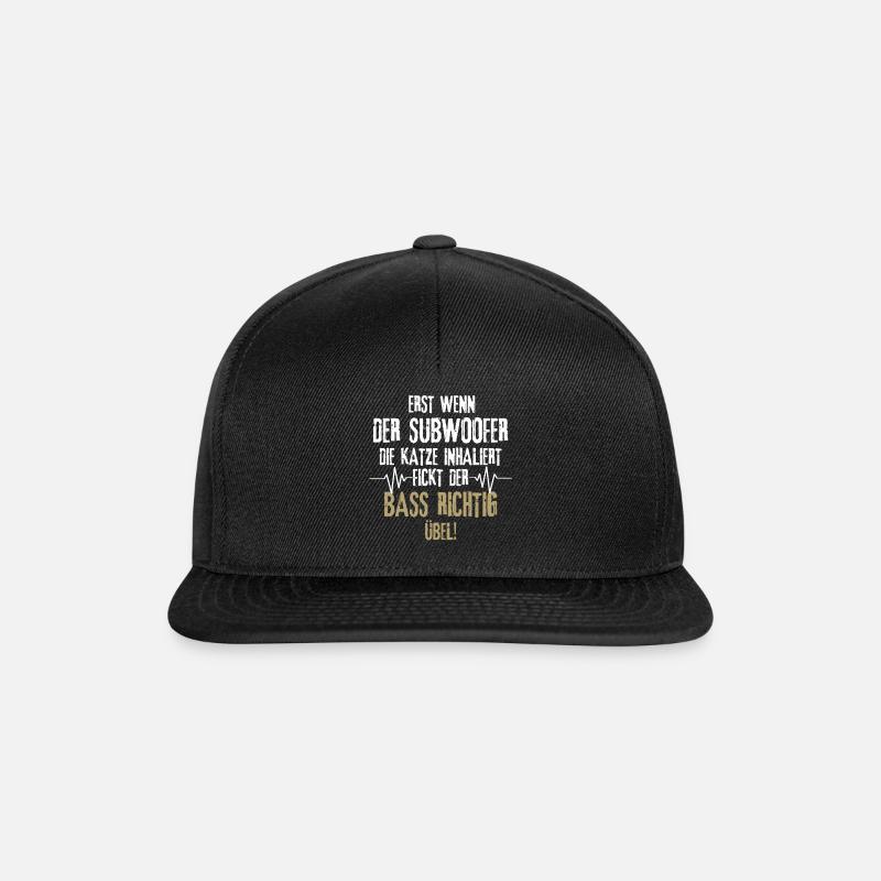 Erst wenn der Subwoofer ... Techno, House, Party - Snapback Cap - Schwarz/Schwarz