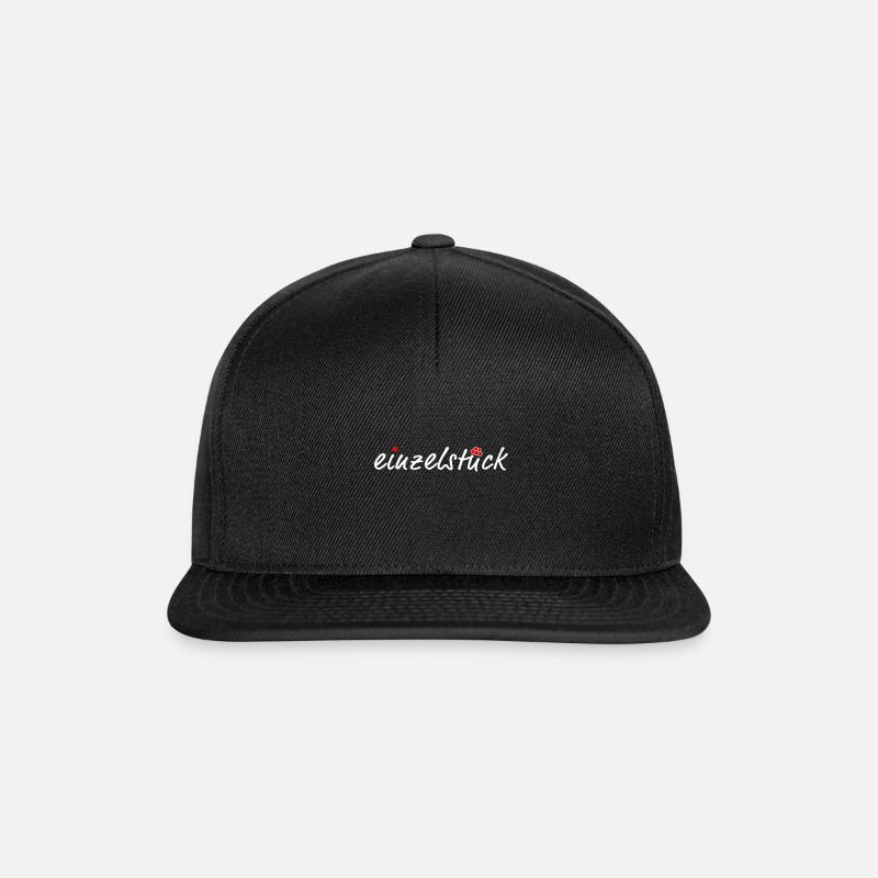 Du bist ein Einzelstück ! (weiße Schrift) - Snapback Cap - Schwarz/Schwarz