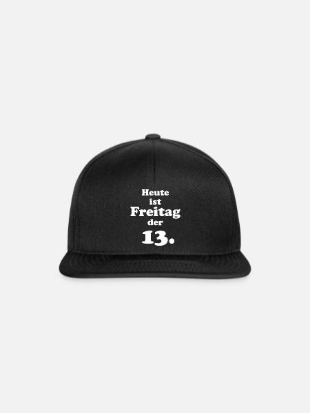 Freitag der 13. - Snapback Cap - Schwarz/Schwarz