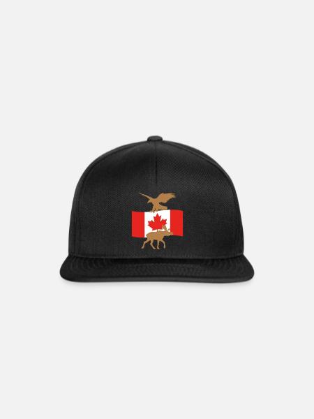 Kanada Flagge Elch Adler - Snapback Cap - Schwarz/Schwarz