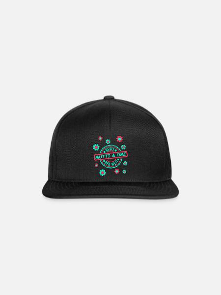 Beste Omi Mutti Blumen - Snapback Cap - Schwarz/Schwarz