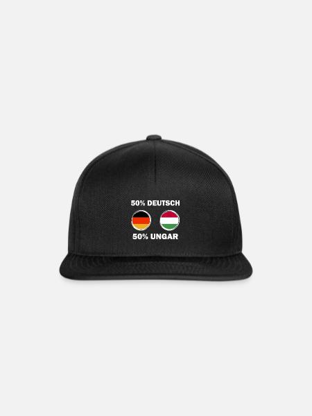 Deutsch Ungarn Ungar Deutscher - Snapback Cap - Schwarz/Schwarz