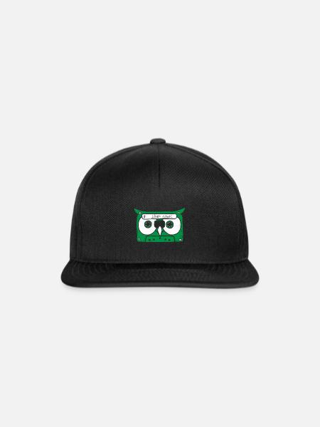 Owl Cassette music - Snapback Cap - Schwarz/Schwarz