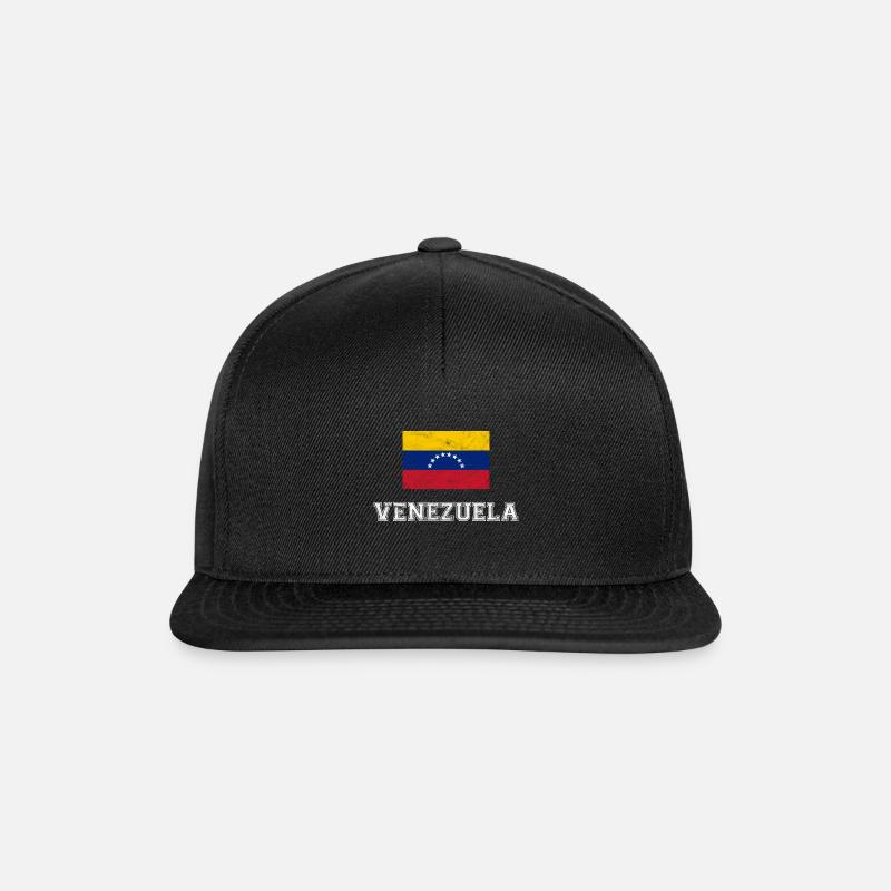 Venezuela Flagge Bolivar Santiago Chávez Geschenk - Snapback Cap - Schwarz/Schwarz