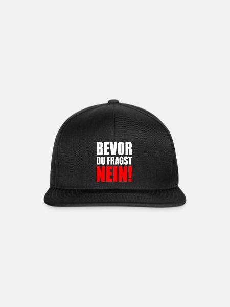 Bevor du fragst nein - Snapback Cap - Schwarz/Schwarz