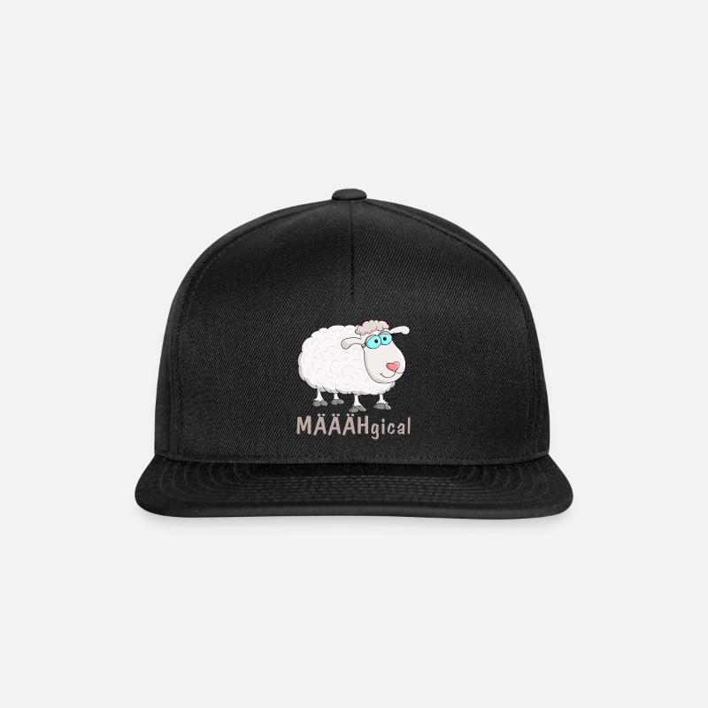 sheep - Snapback Cap - black/black