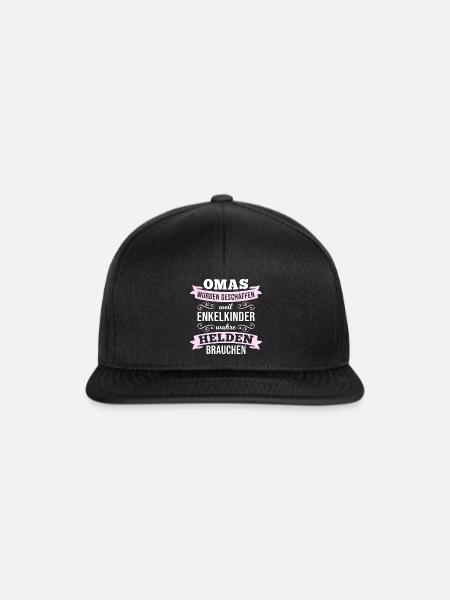 Oma - Enkelkinder brauchen wahre Helden - Snapback Cap - Schwarz/Schwarz
