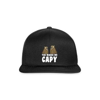 You makes me Capy Capybara Spruch - Snapback Cap - Schwarz/Schwarz - Vorne