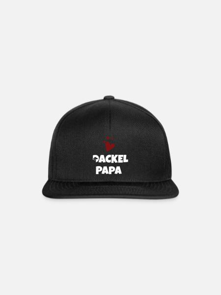Dackel Papa Herz - Snapback Cap - Schwarz/Schwarz