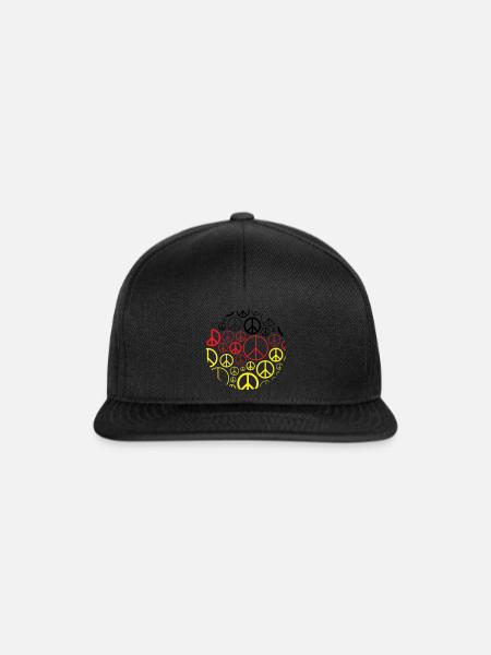Deutschland + Frieden Shirts, Hoodies, Tassen - Snapback Cap - Schwarz/Schwarz