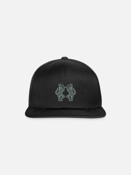 Dancing Skeleton Dogs Halloween - Snapback Cap - Schwarz/Schwarz