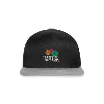 Knitting take balls - Snapback Cap - Schwarz/Grau - Vorne