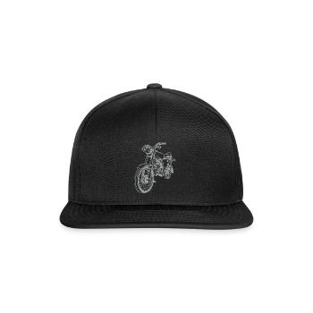 Simson S51 Vintage Lineart Silhouette - Snapback Cap - Schwarz/Schwarz - Vorne