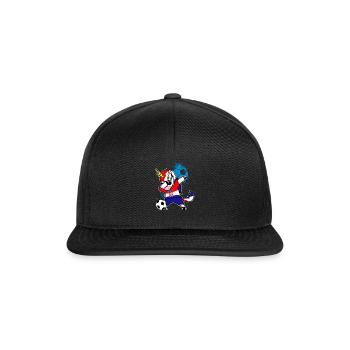 Kroatien Fußball Einhorn Dab WM Geschenk - Snapback Cap - Schwarz/Schwarz - Vorne