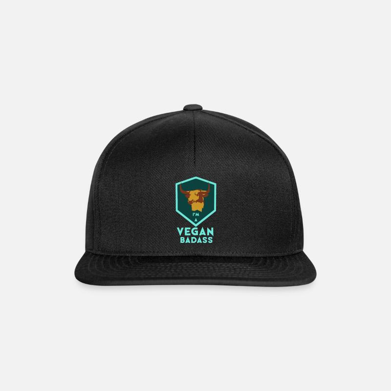 Ich bin ein knallharter Veganer - Snapback Cap - Schwarz/Schwarz