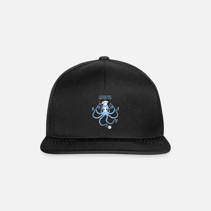 Octopus Gift Saying Chef Chef Pan Fork - Snapback Cap - black/black
