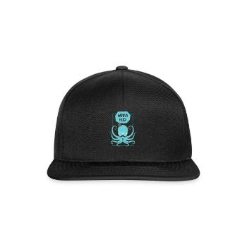 Saying gift party hug squid octopus - Snapback Cap - black/black - Front