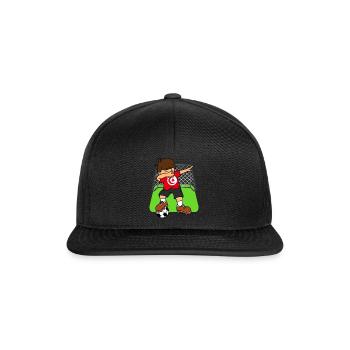 Tunesien-Fußball, der Kind-tunesischen Fußball abtupft - Snapback Cap - Schwarz/Schwarz - Vorne