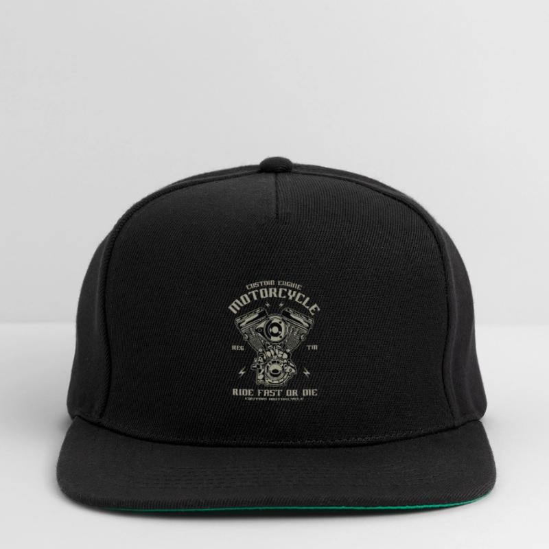 Motorcycle engine conversion Chopper Custom Engine Snapback Cap