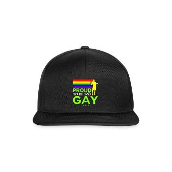 Proud to be Gay - Snapback Cap - Schwarz/Schwarz - Vorne