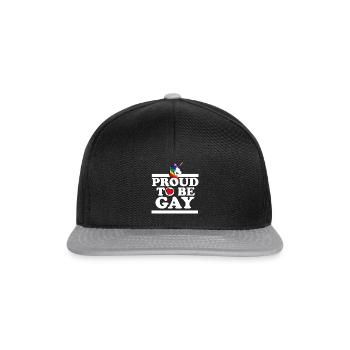 Proud to be gay - Snapback Cap - Schwarz/Grau - Vorne