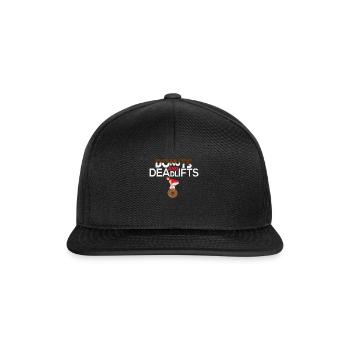 Drôle de citation de beignet - Donuts et Deadlifts Gym Cadeau - Casquette snapback - noir/noir - Devant