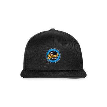 Blues Gitarre Gitarrist Musikinstrument Musik - Snapback Cap - Schwarz/Schwarz - Vorne