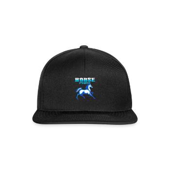 Pferd - Snapback Cap - Schwarz/Schwarz - Vorne