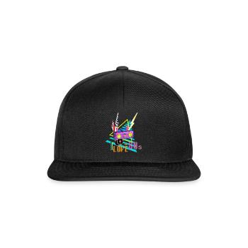 J'adore les années 80 j'aime la fête des années 80 stéréo - Casquette snapback - noir/noir - Devant