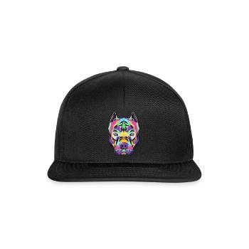 Bully Pit Bull Terrier Wasserfarbe Geschenk - Snapback Cap - Schwarz/Schwarz - Vorne