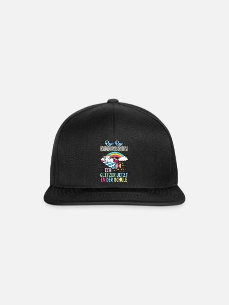 Einhorn 1. Klasse Einschulung Schulanfang Geschenk - Snapback Cap - Schwarz/Schwarz