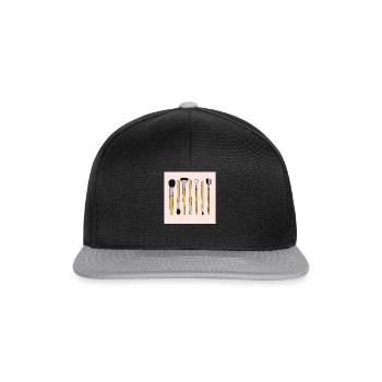 Make-up Artist Pinsel Kosmetik Schminke Beauty - Snapback Cap - Schwarz/Grau - Vorne
