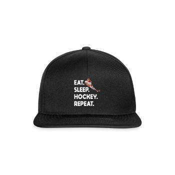 eat sleep hockey repeat - Snapback Cap - black/black - Front