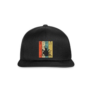 Schlagzeug Schlagzeuger Drumline Drumsticks - Snapback Cap - Schwarz/Schwarz - Vorne