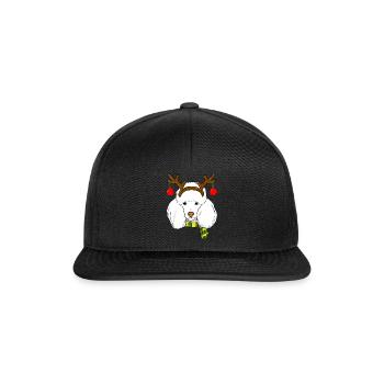 Caniche Noël Renne Cornes Chien Amant Noël - Casquette snapback - noir/noir - Devant