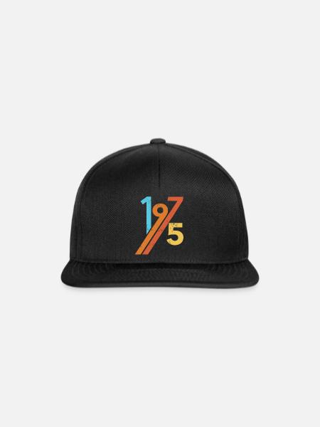 Vintage 1975 - Snapback Cap - Schwarz/Schwarz
