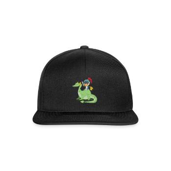 Dragon dragon knight gift child son castle - Snapback Cap - black/black - Front