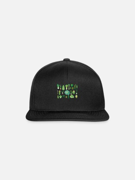 Alle Arten von grünem Gemüse - Snapback Cap - Schwarz/Schwarz