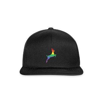 Rainbow Deer Gift Coloré Pride CSD - Casquette snapback - noir/noir - Devant