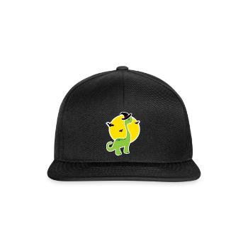 Kinder Halloween Dino T-Shirt - Geschenkidee - Snapback Cap - Schwarz/Schwarz - Vorne