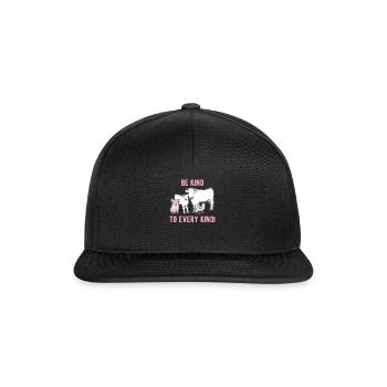 Be nice to animals - Snapback Cap - black/black - Front