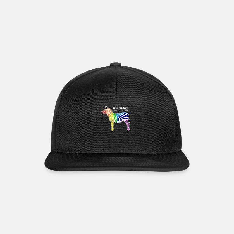 Buntes Zebra Regenbogen Positiver Spruch Geschenk - Snapback Cap - Schwarz/Schwarz