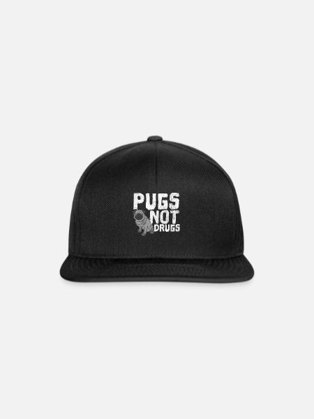 Pugs No Drugs - Snapback Cap - Schwarz/Schwarz
