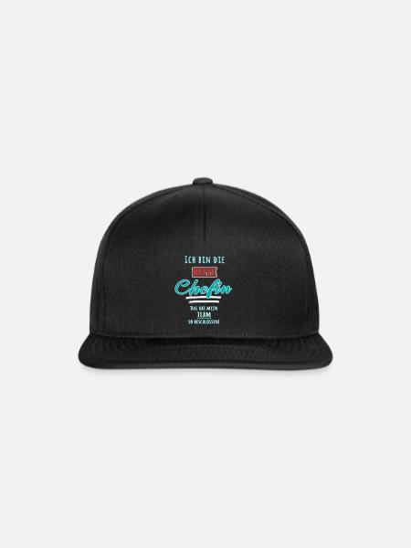 Beste Chefin | Teamgeschenk für die Chefin Arbeit - Snapback Cap - Schwarz/Schwarz