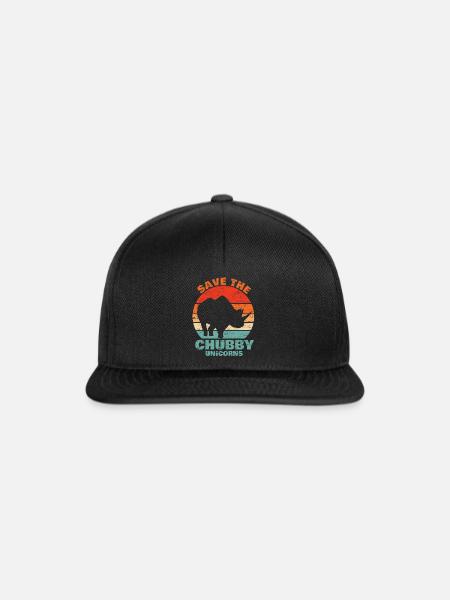 Save the Chubby Unicorns Geschenk Rhino Nashorn - Snapback Cap - Schwarz/Schwarz