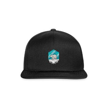 Ours polaire enfants mignons neige motif hiver - Casquette snapback - noir/noir - Devant