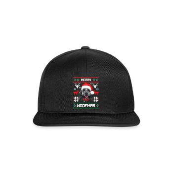 Merry Woofma's Cocker Spaniel Dog Ugly Sweater - Snapback Cap - black/black - Front