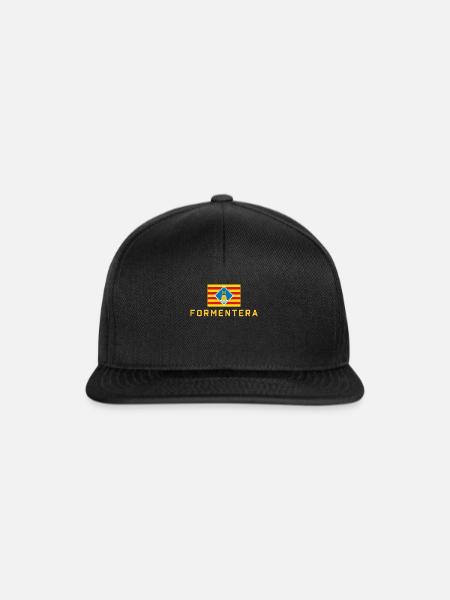FORMENTERA NATIONALFLAGGE - Snapback Cap - Schwarz/Schwarz