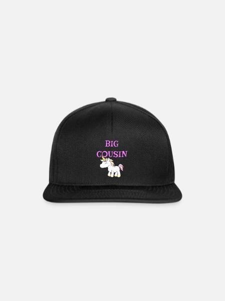 Großes Cousin-Einhorn - Snapback Cap - Schwarz/Schwarz
