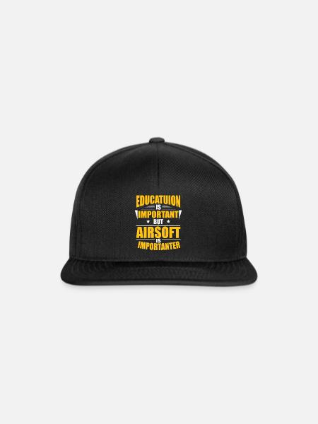 AIRSOFT IS IMPORTANTER - Snapback Cap - Schwarz/Schwarz